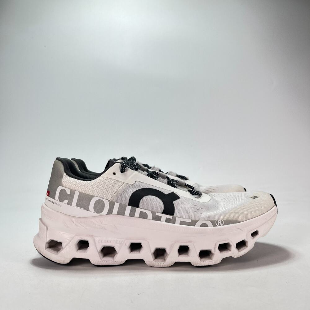 On Cloudmonster White Gray Running Shoes Sneakers 61.98433 Women's Size 9.5